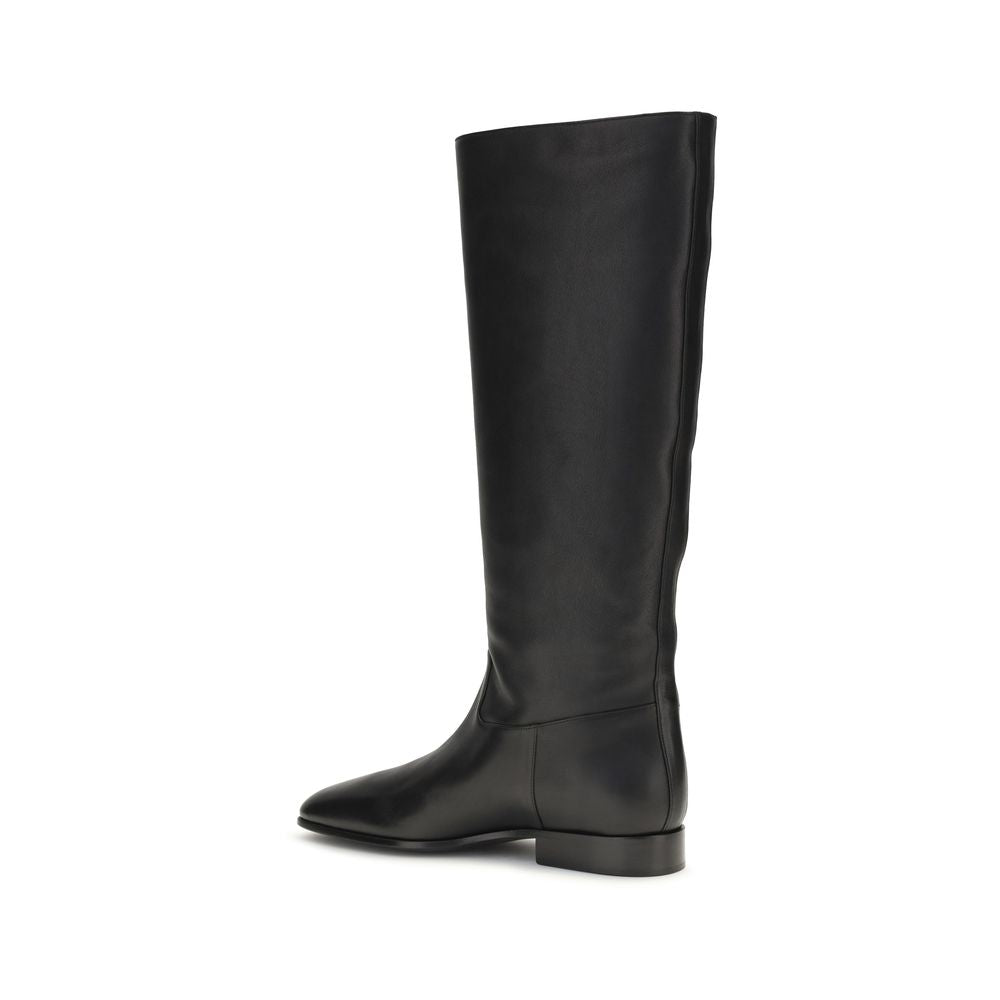 Ankle High Knee-High Boots by Herbert Levine for women in bos taurus calfskin leather black features an avant-garde Women's Bos Taurus Calfskin Leather Ankle High Knee-High Boots silhouette, defined by a sophisticated and a avant-garde square toe style.