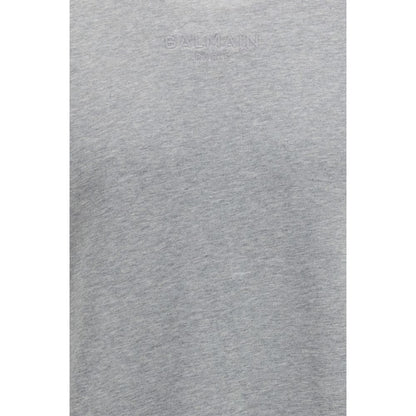 Sweatshirt by Balmain for men in stretch cotton gray presents a smart casual silhouette, featuring a smart casual crew neckline and for a sophisticated look.