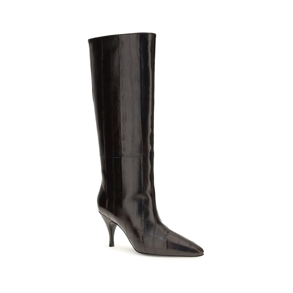 Boots by Herbert Levine for women in bos taurus calf leather brown & striped features an dynamic silhouette, showcasing the dynamic Women's Bos Taurus Calf Leather Boots design with its distinctive and elegant pointed toe style.