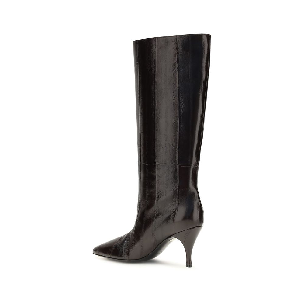 Boots by Herbert Levine for women in bos taurus calf leather brown & striped features an effortless chic silhouette from the Women's Bos Taurus Calf Leather Boots collection, showcasing a effortless chic and refined pointed toe style for an effortless chic look.