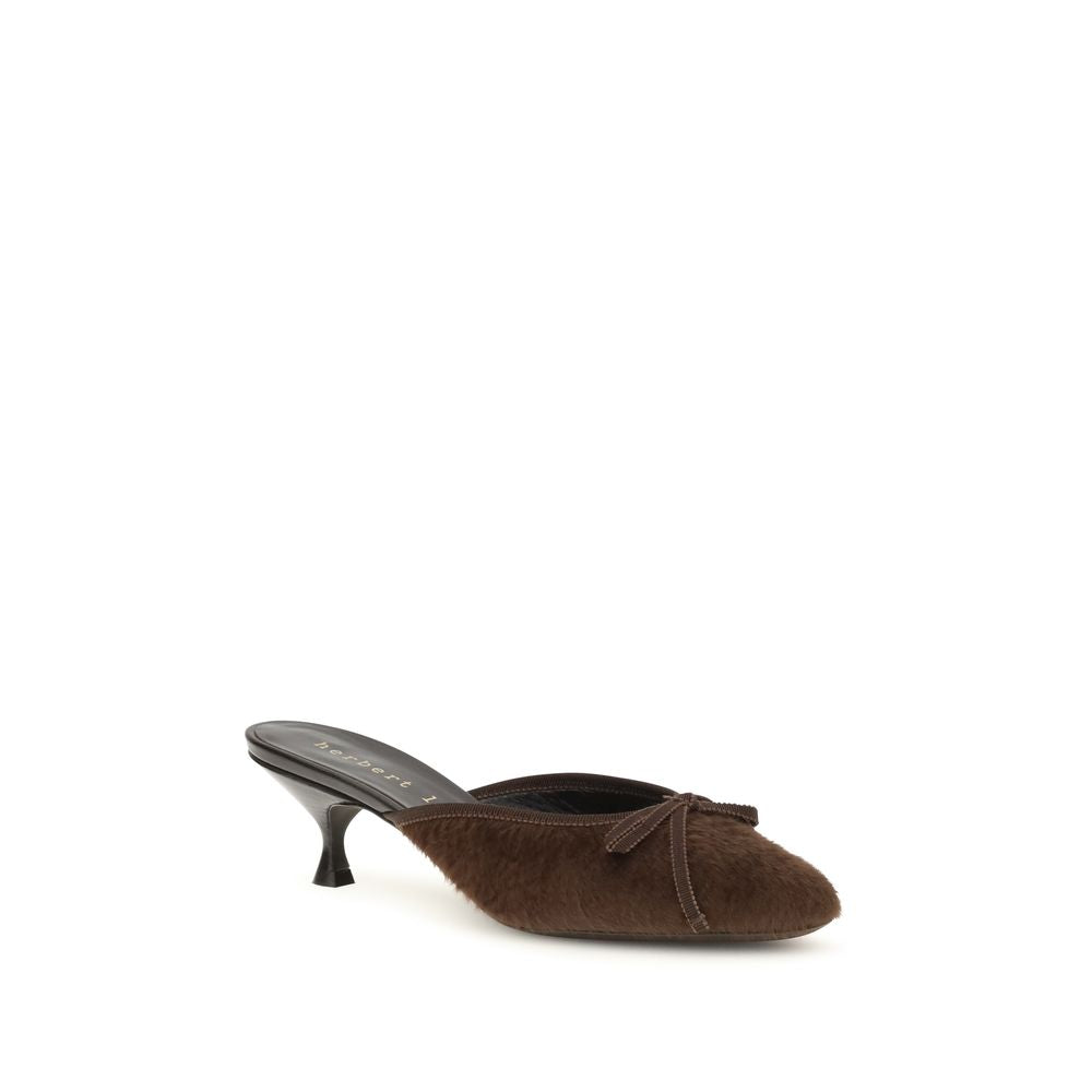 Stiletto Kitten Sandals by Herbert Levine for women in bost taurus calf leather & fur brown showcases a sculptural silhouette as Women's Bost Taurus Calf Leather & Fur Stiletto Kitten Sandals, defined by a sculptural stiletto kitten-heel and sculptural for a sculptural look.