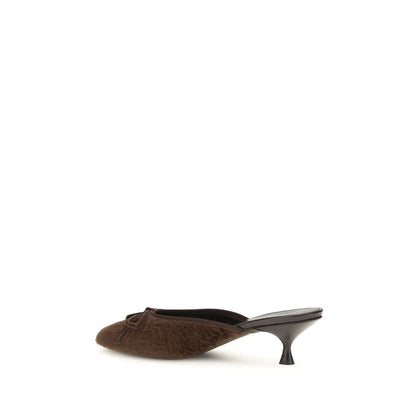 Stiletto Kitten Sandals by Herbert Levine for women in bost taurus calf leather & fur brown showcases a sculptural silhouette as Women's Bost Taurus Calf Leather & Fur Stiletto Kitten Sandals, defined by a sculptural stiletto kitten-heel and sculptural for a sculptural look.