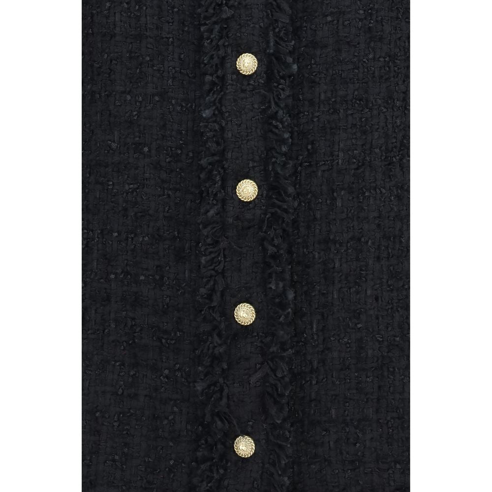 Shirt by Balmain for women in polyamide polyester cotton & viscose tweed black, gold, patterned & signature, featuring a nuanced and nuanced for a sophisticated finish.