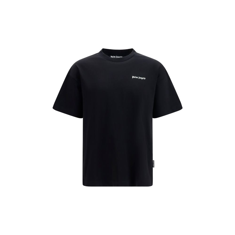 T-Shirt by Palm Angels for men in cotton black & print showcases a chic silhouette, artfully detailed with a chic crew neckline and short-sleeve for a chic finish.