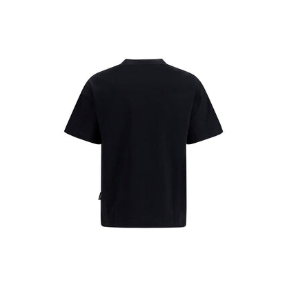 T-Shirt by Palm Angels for men in cotton black & print showcases a unassuming silhouette, artfully detailed with a refined crew neckline and unassuming for a sophisticated, contemporary look.