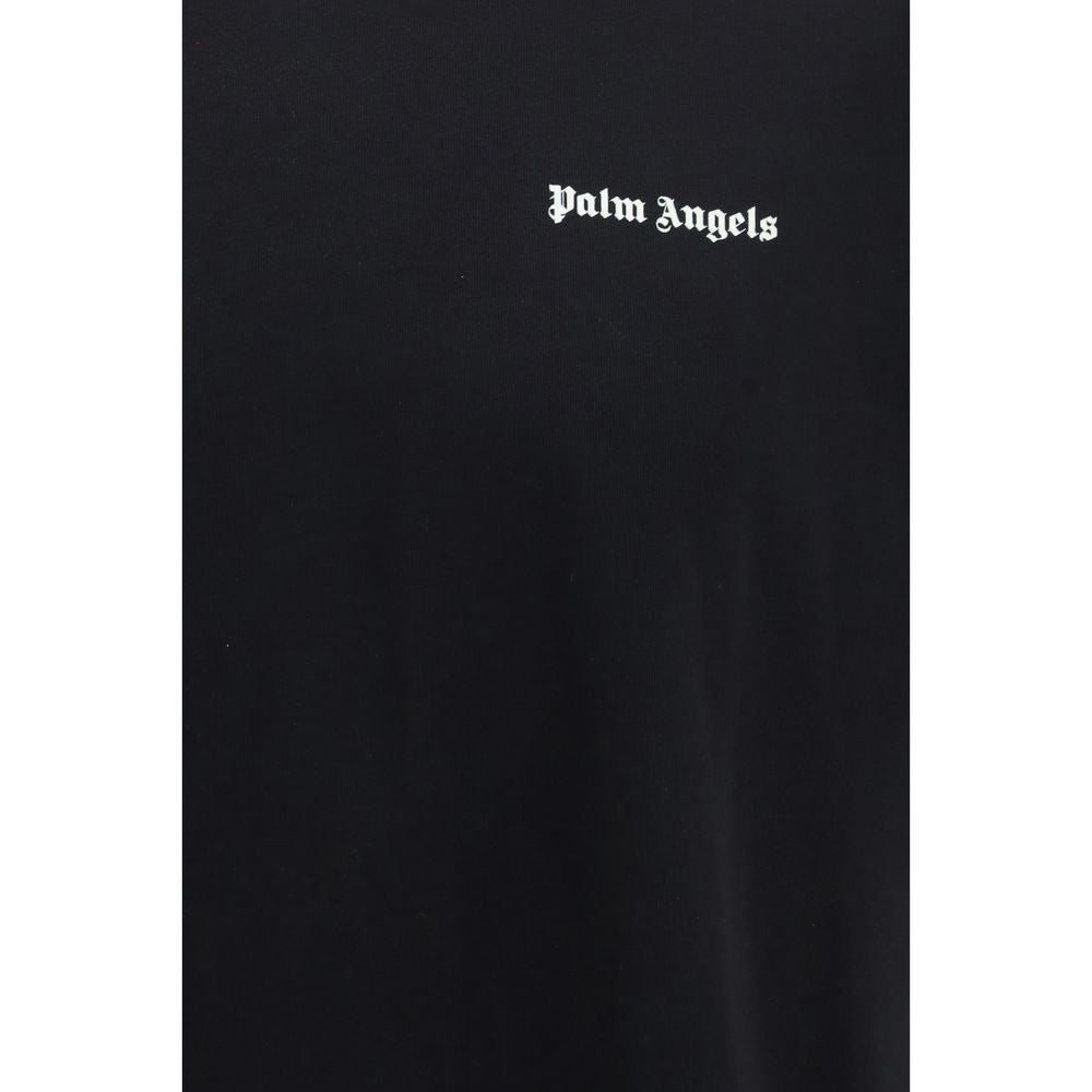 T-Shirt by Palm Angels for men in cotton black & print features an edgy silhouette, meticulously detailed with a sophisticated and crew neckline for a truly edgy finish.