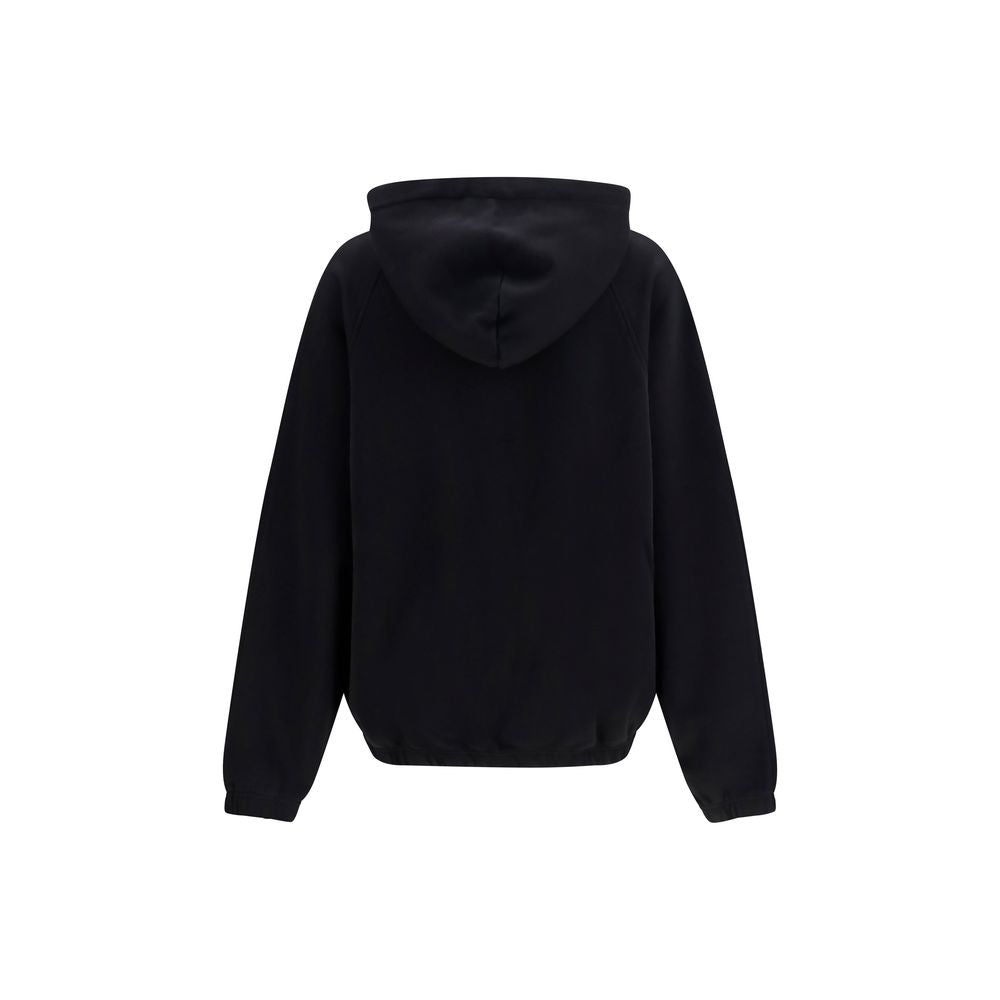 Sweatshirt Hoodie by Palm Angels for men in cotton black features a slouchy chic silhouette, detailed with a slouchy chic and a signature hooded neckline for an elevated aesthetic.