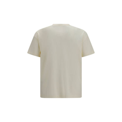 T-Shirt by Palm Angels for men in cotton beige & print features a plush silhouette, showcasing a sophisticated crew neckline and for a truly plush finish.