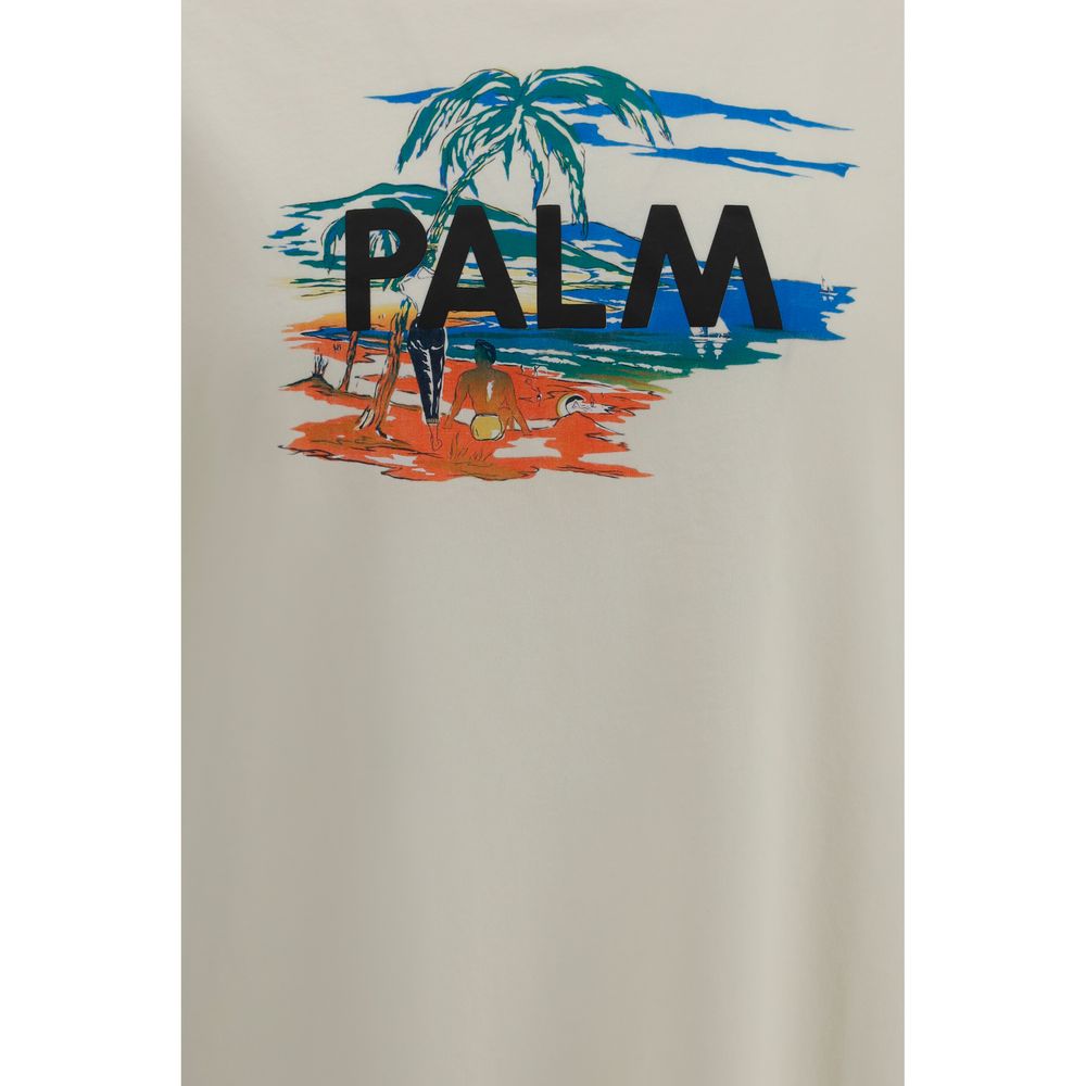 T-Shirt by Palm Angels for men in cotton beige & print features an on trend silhouette, perfectly showcasing a on trend and for an elevated aesthetic.