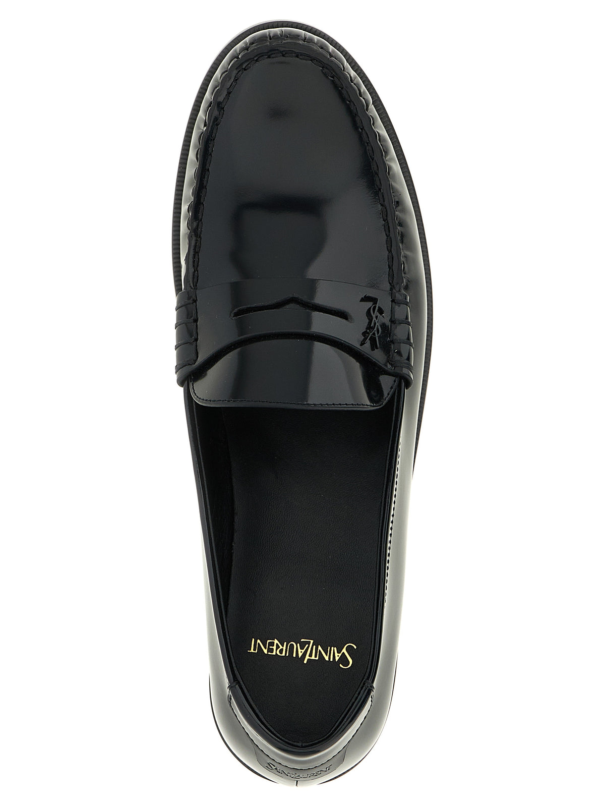 Saint Laurent Essence Men's Calfskin Leather Loafer Slip-On Shoes - Black