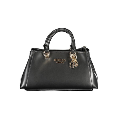 Frame Handbag by Guess Jeans for women in polyurethane black features a signature silhouette, showcasing a secure and signature with versatile shoulder-strap, adjustable-strap & handle for a sophisticated look.