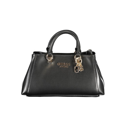 Frame Handbag by Guess Jeans for women in polyurethane black features a signature silhouette, showcasing a secure and signature with versatile shoulder-strap, adjustable-strap & handle for a sophisticated look.