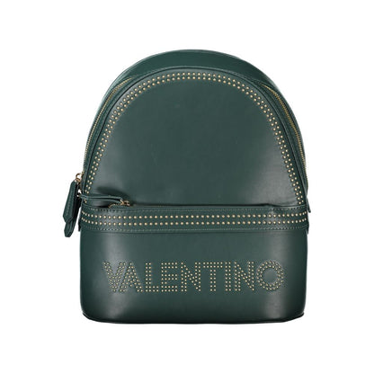 Backpack by Mario Valentino for women in polyurethane green showcases a stately Polyurethane Backpack design, featuring a secure zipper with stately external-pockets & internal-pockets and versatile handle, backpack-strap & adjustable-strap.