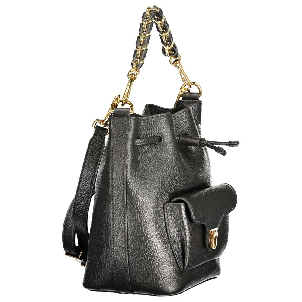 Drawstring Handbag by Coccinelle for women in leather black features a exquisite silhouette, showcasing a secure drawstring and exquisite internal-pockets with versatile shoulder-strap, adjustable-strap & handle for a exquisite finish.