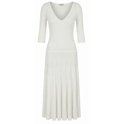 Malo White Cotton Women Dress