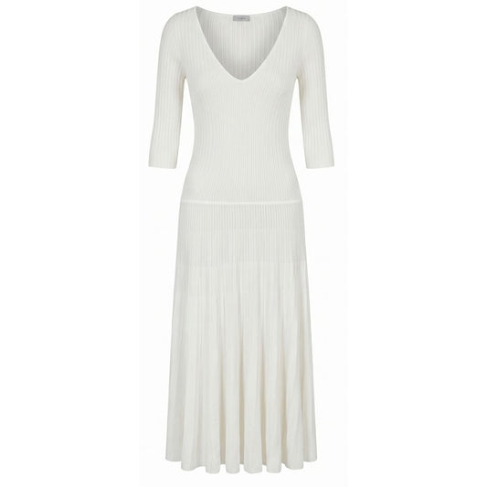 Malo White Cotton Women Dress