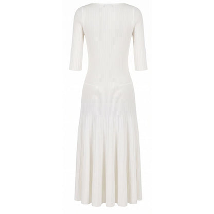 Malo White Cotton Women Dress