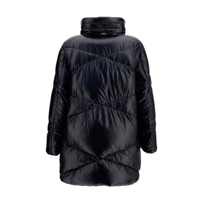 Puffer Jacket by Herno for women in polyamide & fur black features an contemporary silhouette, showcasing a sophisticated hooded high-collar neckline and contemporary lightweight, hooded & insulated for a truly refined look.