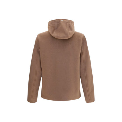 Hooded Overcoat by Herno for men in polyester & viscose brown features a cosy chic silhouette, artfully detailed with a sophisticated hooded neckline and premium pockets & hooded for a cosy chic finish.