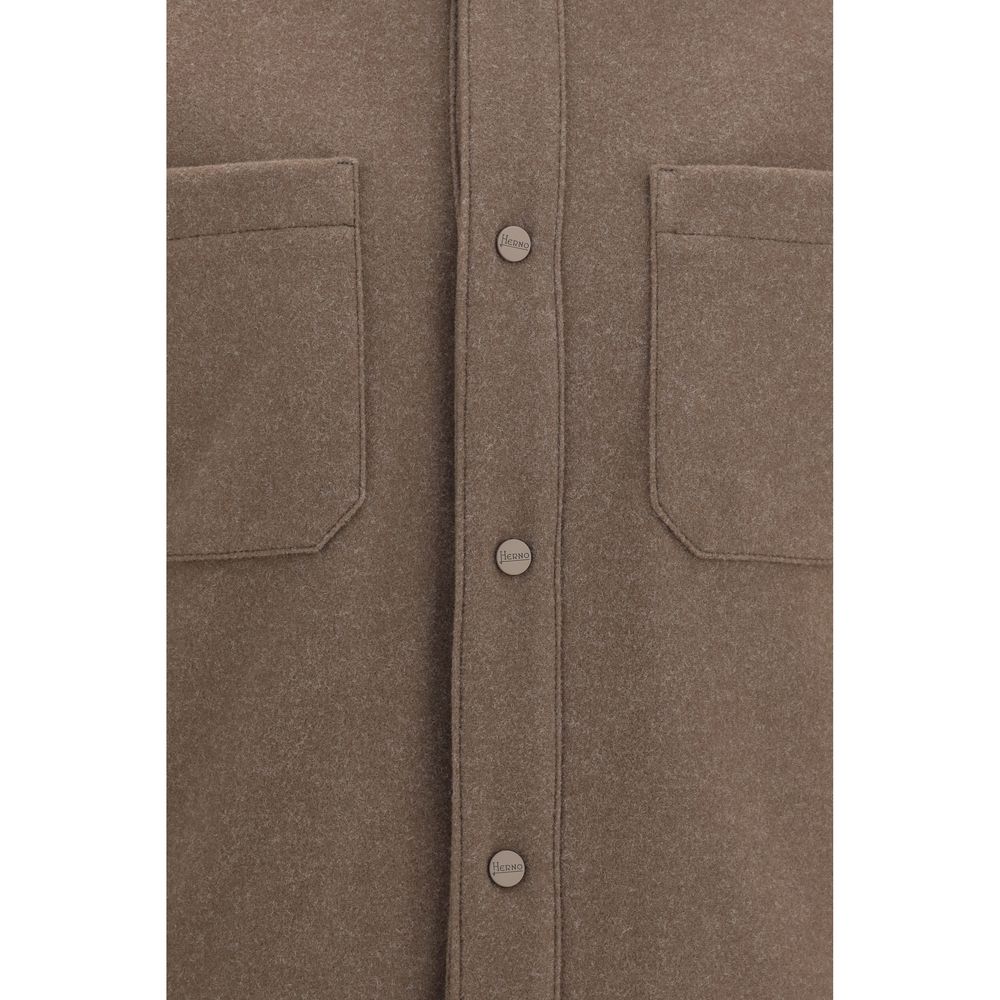 Jacket by Herno for men in viscose polyester & acetate brown features an utilitarian silhouette with a refined , showcasing sophisticated pockets for an utilitarian aesthetic.