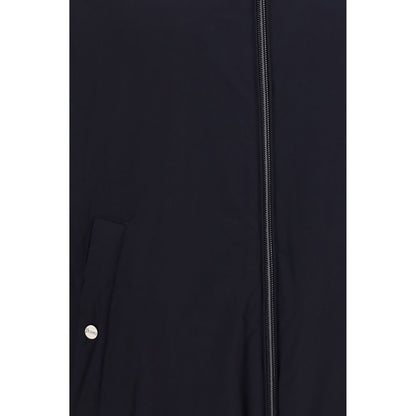 Hooded Overcoat by Herno for men in polyamide & goose-down blue showcases a enveloping silhouette, detailed with distinctive pockets, hooded & insulated and a enveloping hooded neckline.