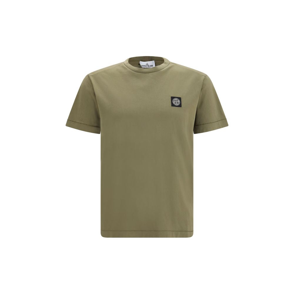 T-Shirt by Stone Island for men in cotton bicolour showcases a unassuming silhouette, artfully detailed with a refined crew neckline and unassuming short-sleeve for a sophisticated, contemporary look.