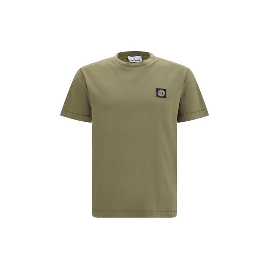 T-Shirt by Stone Island for men in cotton bicolour showcases a unassuming silhouette, artfully detailed with a refined crew neckline and unassuming short-sleeve for a sophisticated, contemporary look.