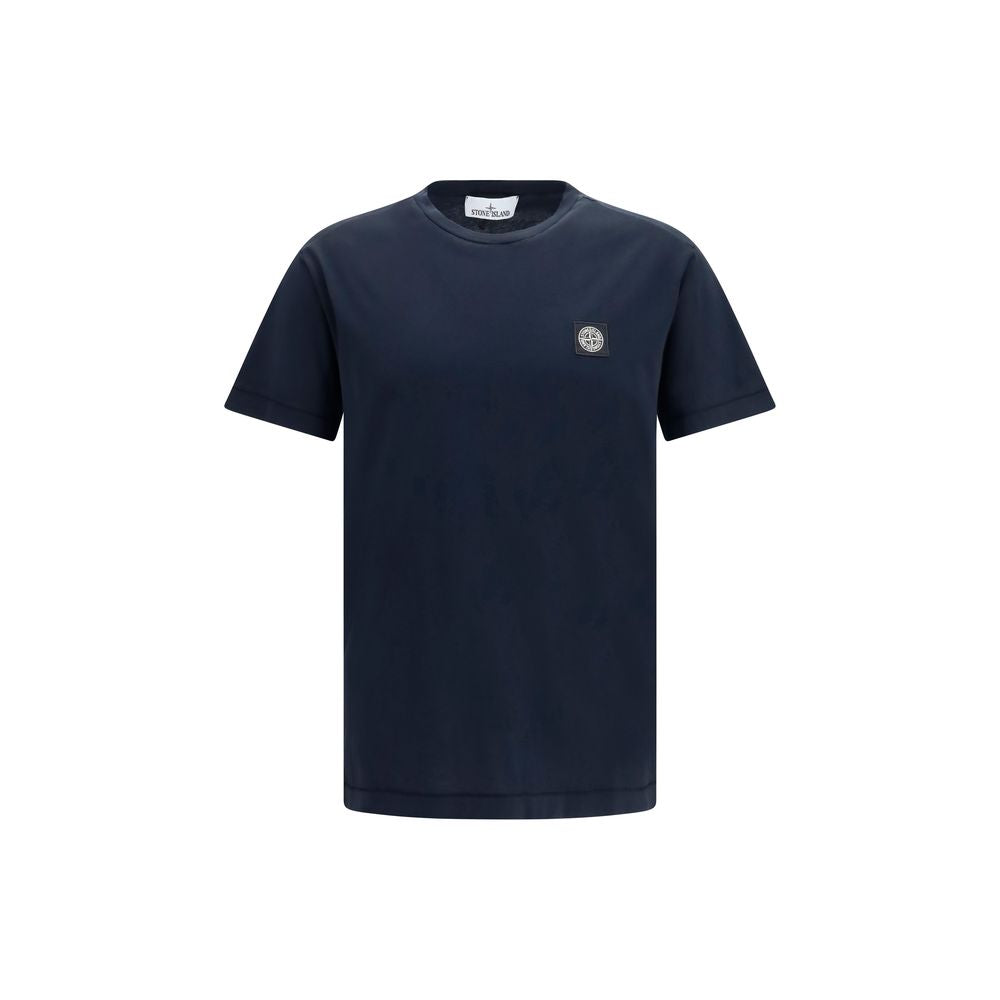 Stone Island Men's Regular Fit Slim Short-Sleeve Crew Neck Cotton T-Shirt - Blue