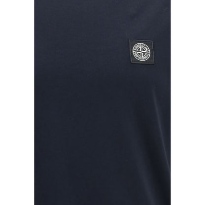 Stone Island Men's Regular Fit Slim Short-Sleeve Crew Neck Cotton T-Shirt - Blue