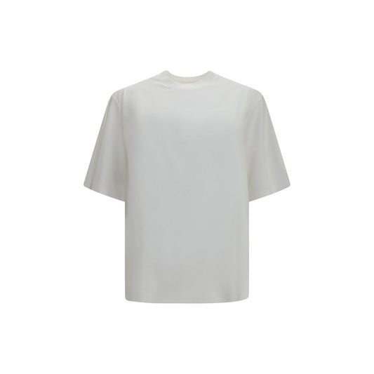 T-Shirt by Rohe for women in silk cotton & modal white showcases a chic silhouette, artfully detailed with a chic crew neckline and for a chic finish.