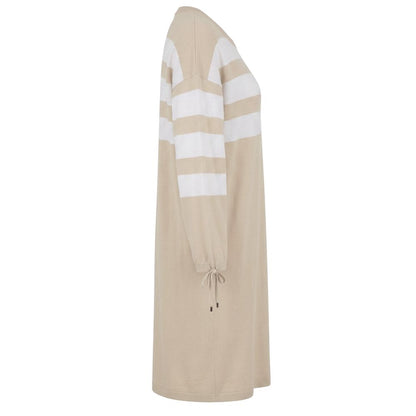 Malo Beige Cotton Women Dress