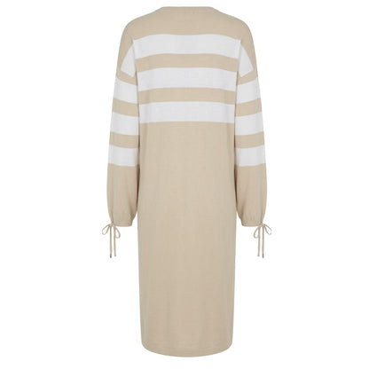 Malo Beige Cotton Women Dress
