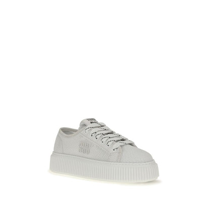 Sneakers by Miu Miu for women in polyamide & mesh white presents a on trend silhouette from the Women's Fashion Polyamide & Mesh Sneakers collection, showcasing a on trend fashion style for an elevated aesthetic.