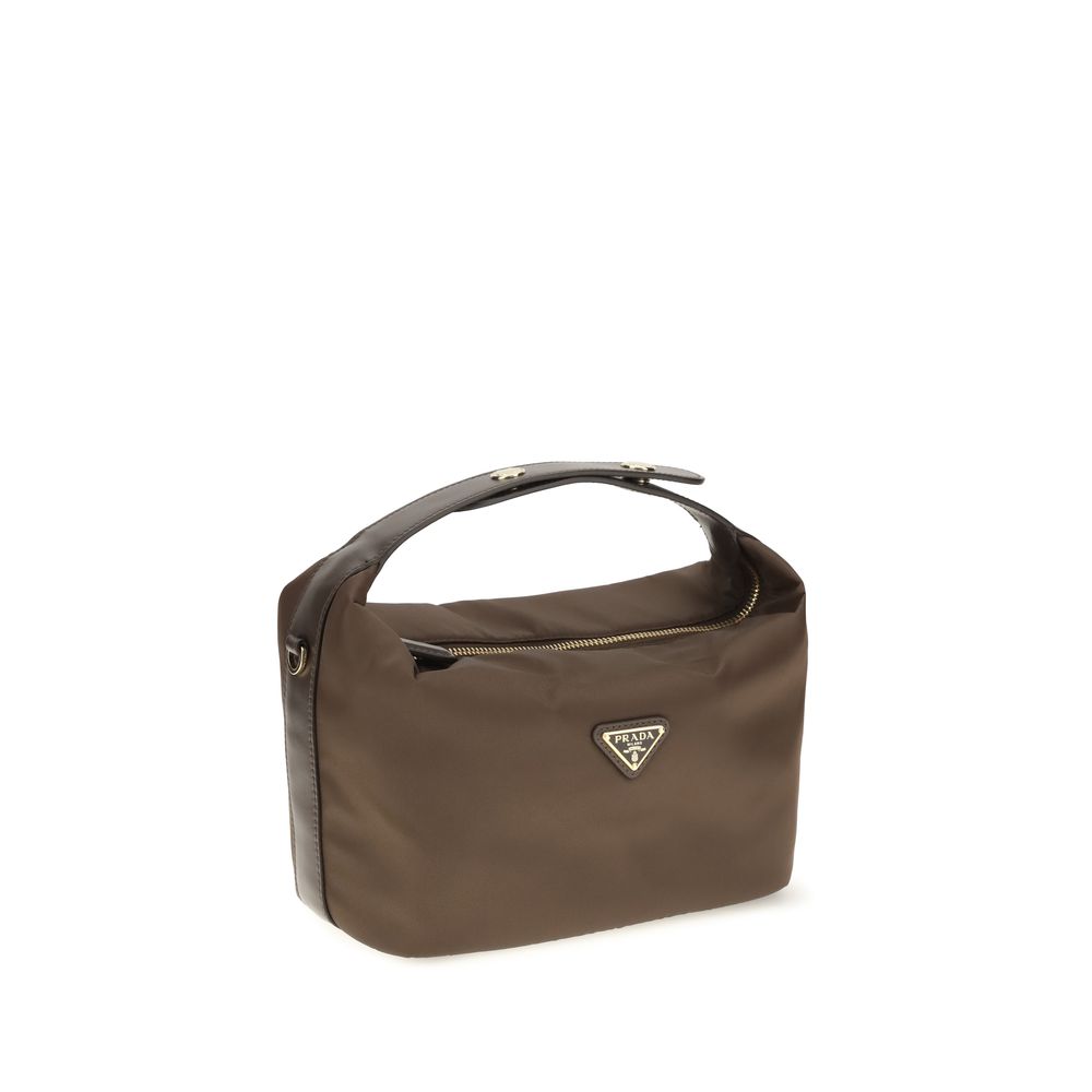 Mini Handbag by Prada for women in polyamide polyester nylon leather & viscose brown presents a ornamental silhouette, showcasing a secure , ample , and versatile shoulder-strap, adjustable-strap & handle for a ornamental finish.