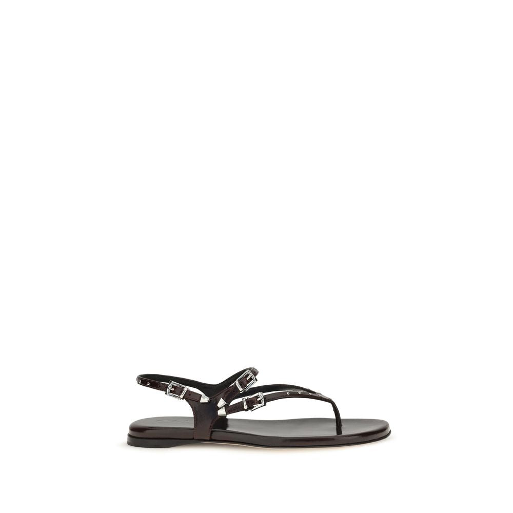 Flat Sandals by Chloé for women in bos taurus calf & lambskin leather black, silver & signature features an effortlessly chic silhouette from the Women's Bos Taurus Calf & Lambskin Leather Flat Sandals collection, showcasing a effortlessly chic flat and elegant .