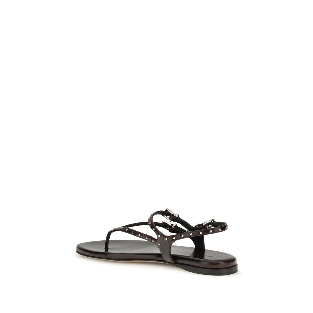 Flat Sandals by Chloé for women in bos taurus calf & lambskin leather black, silver & signature features an architectural design from the Women's Bos Taurus Calf & Lambskin Leather Flat Sandals collection, defined by a architectural flat and for a architectural finish.