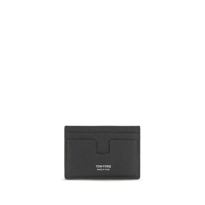 Cardholder Wallet by Tom Ford for men in bos taurus calf nubuck & pebbled leather black presents a refined silhouette, artfully capturing the essence of the Bos Taurus Calf Nubuck & Pebbled Leather Cardholder Wallet design with sophisticated card-organization bifold for a refined look.