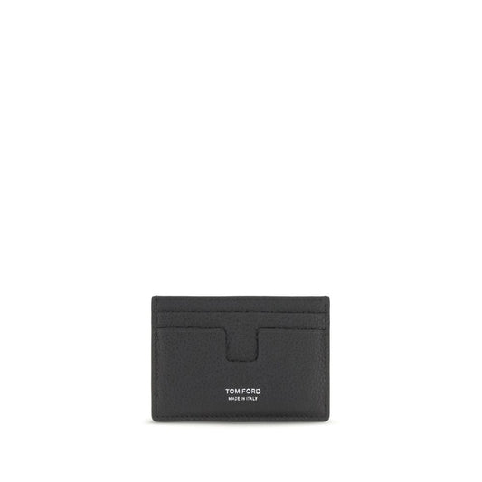 Cardholder Wallet by Tom Ford for men in bos taurus calf nubuck & pebbled leather black presents a refined silhouette, artfully capturing the essence of the Bos Taurus Calf Nubuck & Pebbled Leather Cardholder Wallet design with sophisticated card-organization bifold for a refined look.