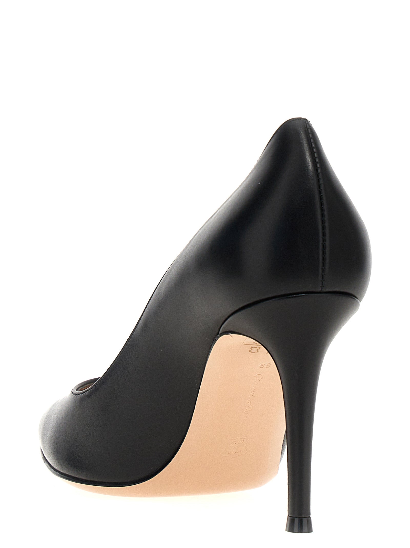 High-Heel Stiletto Pumps Heels by Gianvito Rossi for women in calfskin leather black features an effortlessly chic silhouette from the Women's Calfskin Leather High-Heel Stiletto Pumps Heels collection, showcasing a stiletto high-heel and effortlessly chic for a effortlessly chic look.