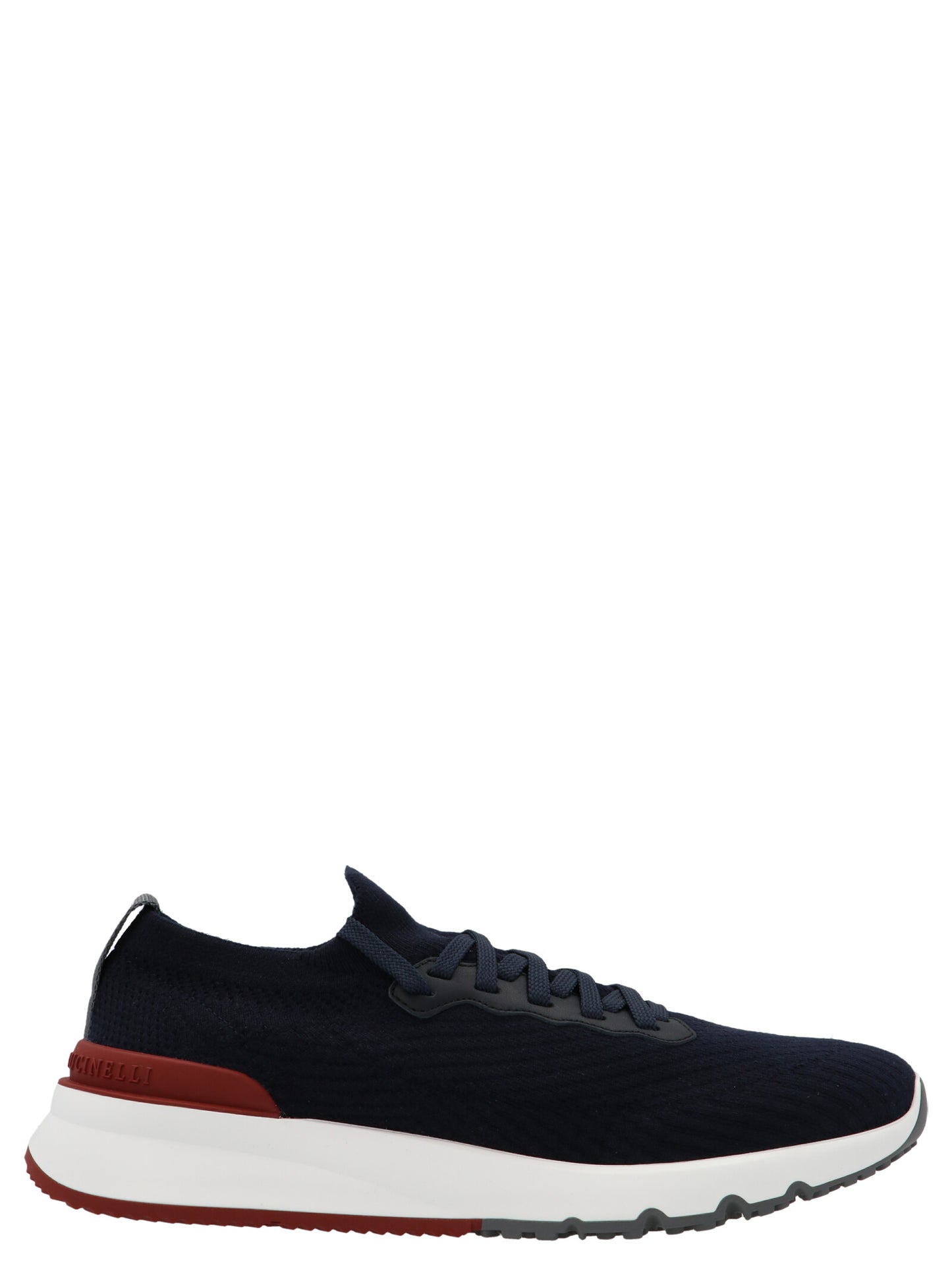 Athletic Sneakers by Brunello Cucinelli for men in poly cotton calfskin & wool blue features an exquisite silhouette, showcasing the premium slip-on style of the Men's Slip On Poly Cotton Calfskin & Wool Athletic Sneakers with an exquisite finish.