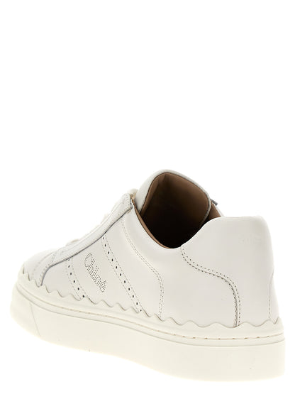 Sneakers by Chloé for women in leather & rubber white features an fashionable silhouette, showcasing the premium Women's Low Top Leather & Rubber Sneakers in a fashionable low-top style that offers a fashionable finish for refined style.