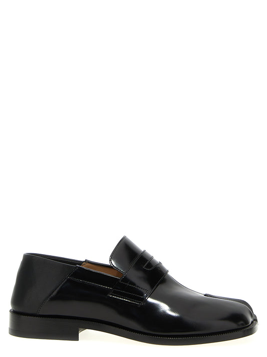 Loafer Slip-On Shoes by Maison Margiela for men in calfskin leather black & signature features an ergonomic silhouette, perfectly showcasing Men's Calfskin Leather Loafer Slip-On Shoes with its distinct and elegant .