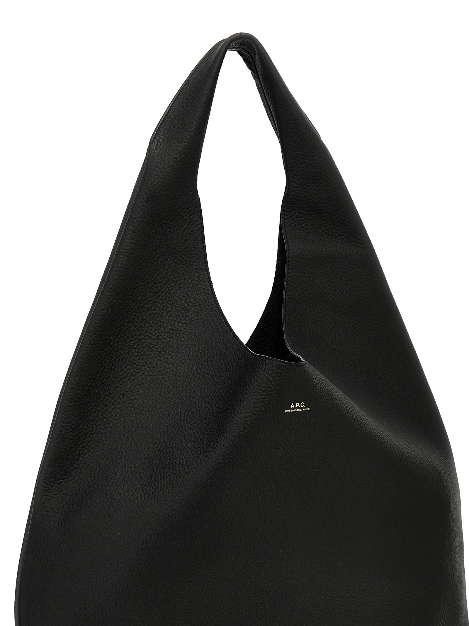 Shoulder Bag by A.P.C. for women in calfskin leather black features an effortlessly chic silhouette with a secure , ample , and versatile shoulder-strap & handle for effortlessly chic everyday luxury.
