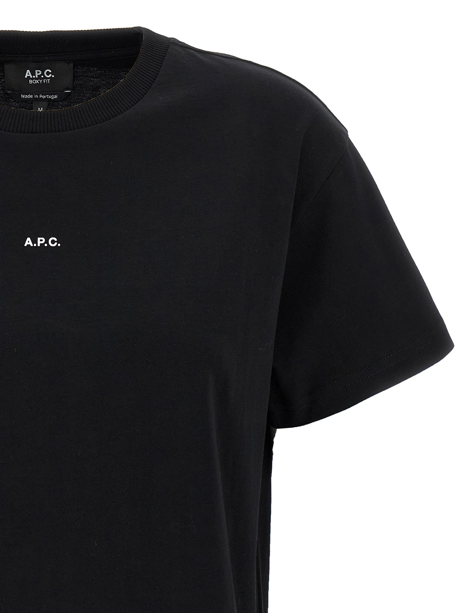 T-Shirt by A.P.C. for women in organic cotton bicolour, black & white showcases a fashionable silhouette, elegantly detailed with a fashionable and for a sophisticated, high-fashion look.