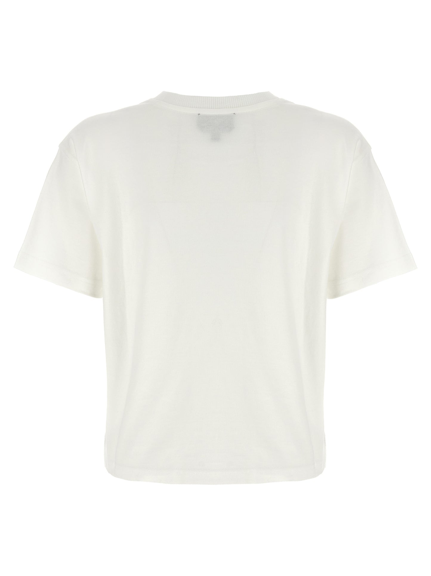 T-Shirt by A.P.C. for women in organic cotton bicolour, black, white & print showcases a fashionable silhouette, elegantly detailed with a fashionable and crew neckline for a sophisticated, high-fashion look.