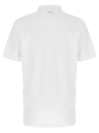 Polo Shirt by Moschino for men in cotton white & print presents a crisp silhouette, artfully detailed with a crisp and crisp .
