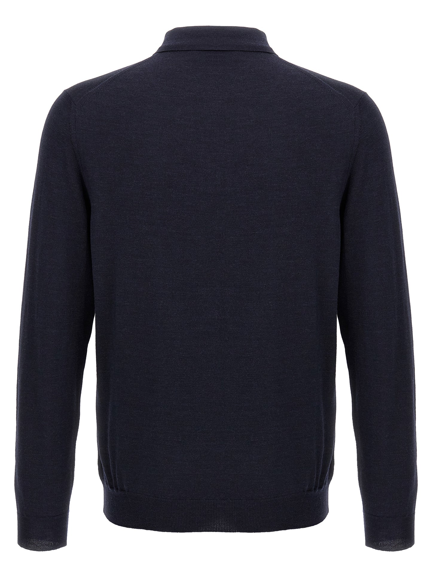 Polo Shirt by ZANONE for men in polyamide & virgin wool blue presents a crisp silhouette, artfully detailed with a crisp and crisp .