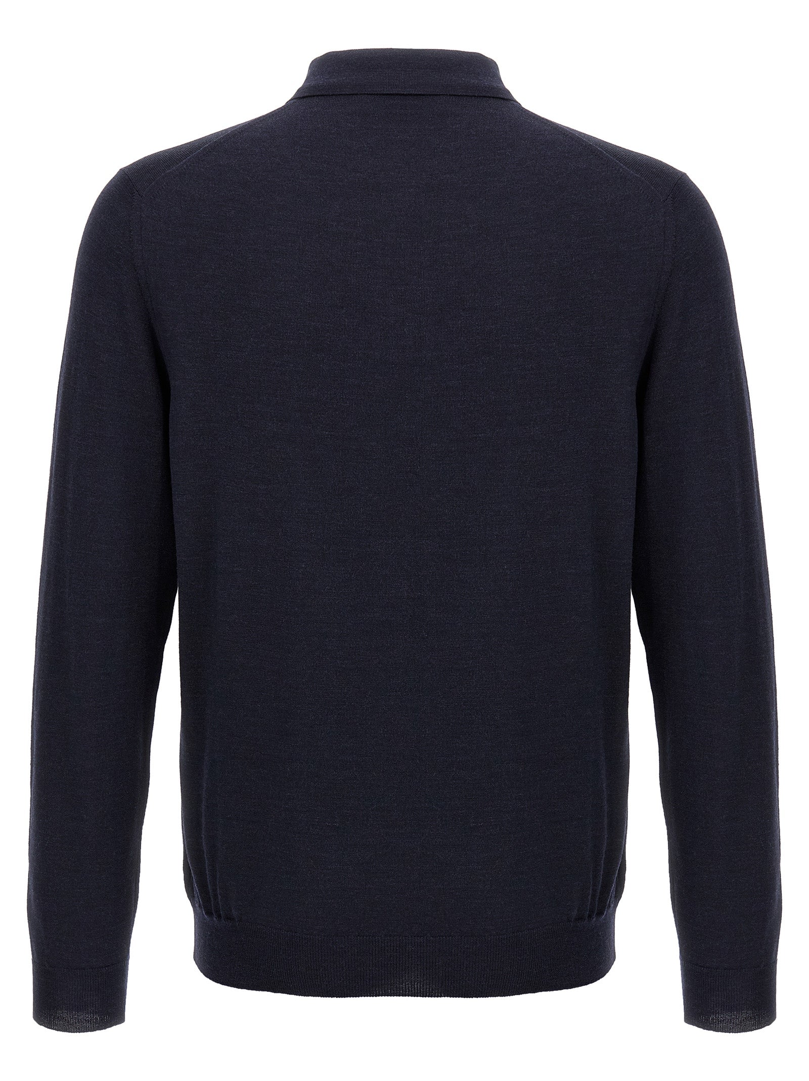 Polo Shirt by ZANONE for men in polyamide & virgin wool blue presents a crisp silhouette, artfully detailed with a crisp and crisp .