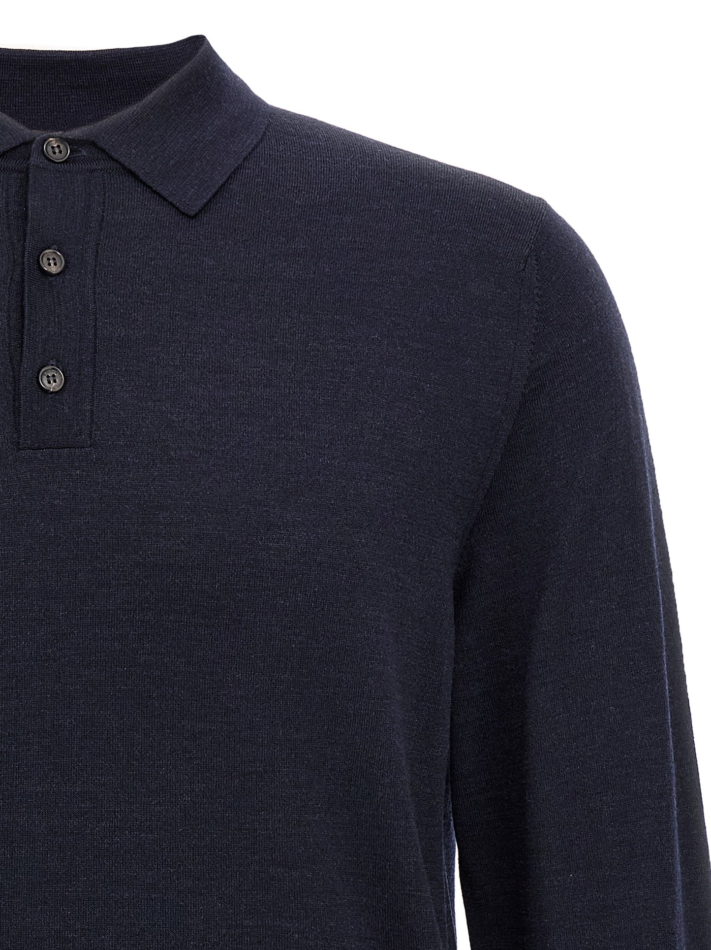 Polo Shirt by ZANONE for men in polyamide & virgin wool blue presents a sleek silhouette, featuring a refined and for a sleek finish.