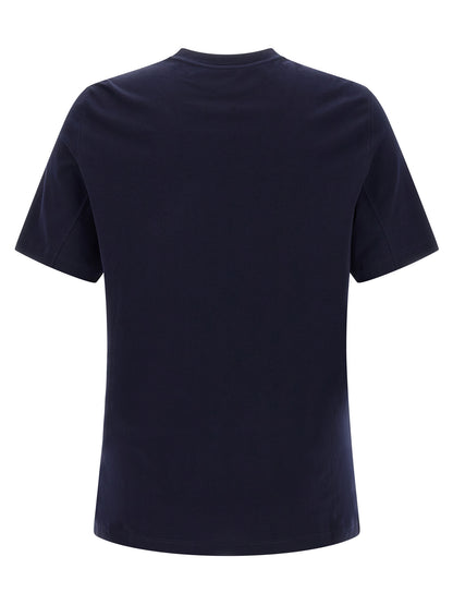 T-Shirt by Brunello Cucinelli for men in cotton blue & print showcases a unassuming silhouette, artfully detailed with a refined crew neckline and unassuming for a sophisticated, contemporary look.